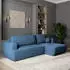 Masseno Senti P R-S Ecksofa L-Form mit Schlaffunktion & Bettkasten, Kordstoff, Blau (SENTI P R-S POSO 05)