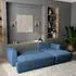 Masseno Senti P R-S Ecksofa L-Form mit Schlaffunktion & Bettkasten, Kordstoff, Blau (SENTI P R-S POSO 05)