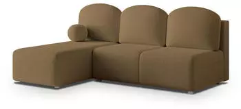 Masseno TRAMA Ecksofa L-Form Boucle-Stoff Orange mit Schlaffunktion 200x143cm (TRAMA QUELLE 17)