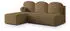 Masseno TRAMA Ecksofa L-Form Boucle-Stoff Orange mit Schlaffunktion 200x143cm (TRAMA QUELLE 17)