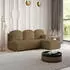 Masseno TRAMA Ecksofa L-Form Boucle-Stoff Orange mit Schlaffunktion 200x143cm (TRAMA QUELLE 17)