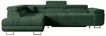 ALTDECOR GUSA-L Ecksofa mit Schlaffunktion und Bettkasten, L-Form, Cord, Gr&uuml;n, 272x202cm