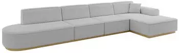 ALTDECOR IREA-L3-v2 Ecksofa L-Form 5-Sitzer Textil Hellgrau 412x165cm (IREA-L3-v2)