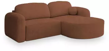 Masseno Amilia R-S Ecksofa L-Form mit Schlaffunktion & Bettkasten, Boucl&eacute;, Kupferfarben (AMILIA R-S QUELLE 54)