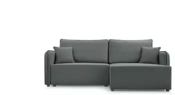 Selsey Kassian Ecksofa mit Schlaffunktion & Bettkasten, Webstoff, grau, Ottomane rechts, 227x147cm