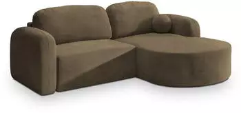 Masseno Amilia M Ecksofa L-Form mit Schlaffunktion & Bettkasten, Beige (AMILIA M R-S MONOLITH 09)