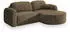 Masseno Amilia M Ecksofa L-Form mit Schlaffunktion & Bettkasten, Beige (AMILIA M R-S MONOLITH 09)