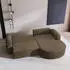 Masseno Amilia M Ecksofa L-Form mit Schlaffunktion & Bettkasten, Beige (AMILIA M R-S MONOLITH 09)