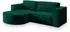 Masseno Sorela M L-S Ecksofa L-Form Velours Grün Schlaffunktion 263x174cm (SORELA M L-S MONOLITH 37)