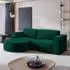 Masseno Sorela M L-S Ecksofa L-Form Velours Grün Schlaffunktion 263x174cm (SORELA M L-S MONOLITH 37)