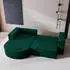 Masseno Sorela M L-S Ecksofa L-Form Velours Grün Schlaffunktion 263x174cm (SORELA M L-S MONOLITH 37)