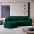 Masseno Sorela M L-S Ecksofa L-Form Velours Grün Schlaffunktion 263x174cm (SORELA M L-S MONOLITH 37)