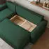 Masseno Ravelo P Ecksofa L-Form mit Schlaffunktion & Bettkasten, Kordstoff, Grün, 240x140cm (RAVELO P POSO 14)