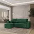 Masseno Ravelo P Ecksofa L-Form mit Schlaffunktion & Bettkasten, Kordstoff, Grün, 240x140cm (RAVELO P POSO 14)