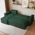 Masseno Ravelo P Ecksofa L-Form mit Schlaffunktion & Bettkasten, Kordstoff, Grün, 240x140cm (RAVELO P POSO 14)