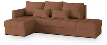 Masseno LUMARI L-S Ecksofa L-Form mit Schlaffunktion & Bettkasten, Kupfer (LUMARI L-S NEVE 52)