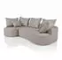 Juskys Tirano Ecksofa L-Form mit Ottomane, Samt, Beige, 4-Sitzer (Tirano)