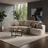 Juskys Tirano Ecksofa L-Form mit Ottomane, Samt, Beige, 4-Sitzer (Tirano)