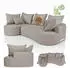 Juskys Tirano Ecksofa L-Form mit Ottomane, Samt, Beige, 4-Sitzer (Tirano)