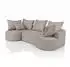 Juskys Tirano Ecksofa L-Form mit Ottomane, Samt, Beige, 4-Sitzer (Tirano)