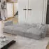 Masseno TOLMO Ecksofa L-Form mit Schlaffunktion & Bettkasten, Hellgrau (TOLMO TILIA 86)