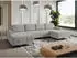 Mirjan24 Wohnlandschaft Aris XL U-Form Schlaffunktion Bettkasten, Hellgrau, Textil (337x92x168cm)