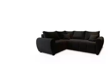 Masseno Madison L L-S Ecksofa mit Schlaffunktion und Bettkasten, L-Form, 235x175cm, Schwarz (SAWANA 14)