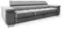 Masseno MOSINE Schlafsofa Hellgrau Velours-Stoff 281x87x98cm (MOSINE MONOLITH 84)