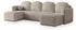 Masseno NUBERO Ecksofa U-Form Bouclé-Stoff beige mit Schlaffunktion (NUBERO QUELLE 05)
