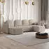 Masseno NUBERO Ecksofa U-Form Bouclé-Stoff beige mit Schlaffunktion (NUBERO QUELLE 05)