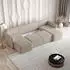 Masseno NUBERO Ecksofa U-Form Bouclé-Stoff beige mit Schlaffunktion (NUBERO QUELLE 05)