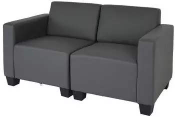 MCW Moncalieri 2-Sitzer Sofa Kunstleder, dunkelgrau (Moncalieri-So)