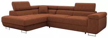 Mirjan24 Torezio Cord Ecksofa mit Schlaffunktion, Bettkasten, 274x203cm (Poso 39)