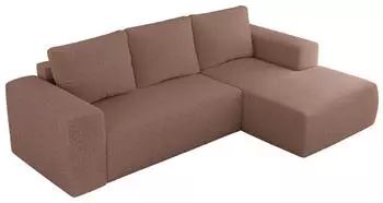 MKS Meble Trentino L Ecksofa L-Form Schlaffunktion Bettkasten Rosa Boucl&eacute; (Trentino L)