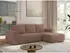MKS Meble Trentino L Ecksofa L-Form Schlaffunktion Bettkasten Rosa Bouclé (Trentino L)