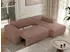 MKS Meble Trentino L Ecksofa L-Form Schlaffunktion Bettkasten Rosa Bouclé (Trentino L)
