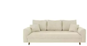 S-Style M&ouml;bel Trygve 3-Sitzer-Sofa Chenille-Stoff, Beige, Holzf&uuml;&szlig;e, 210x81x93cm