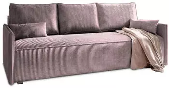 Masseno MESTOR Schlafsofa mit Bettkasten Kordstoff Lila (POSO 130)