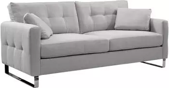 Mid.you Hera 2,5-Sitzer-Sofa Flachgewebe Hellgrau 203x92x94cm (001849021907)
