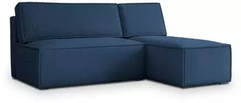 Masseno BRISO P Ecksofa L-Form mit Schlaffunktion & Bettkasten, Kordstoff, Blau (BRISO P POSO 05)