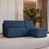 Masseno BRISO P Ecksofa L-Form mit Schlaffunktion & Bettkasten, Kordstoff, Blau (BRISO P POSO 05)