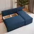 Masseno BRISO P Ecksofa L-Form mit Schlaffunktion & Bettkasten, Kordstoff, Blau (BRISO P POSO 05)
