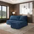Masseno BRISO P Ecksofa L-Form mit Schlaffunktion & Bettkasten, Kordstoff, Blau (BRISO P POSO 05)