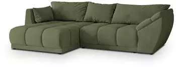 Masseno ORENTI L-S Ecksofa L-Form Velours Gr&uuml;n mit Schlaffunktion & Bettkasten (ORENTI L-S MATT VELVET 38)