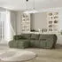 Masseno ORENTI L-S Ecksofa L-Form Velours Grün mit Schlaffunktion & Bettkasten (ORENTI L-S MATT VELVET 38)