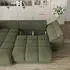 Masseno ORENTI L-S Ecksofa L-Form Velours Grün mit Schlaffunktion & Bettkasten (ORENTI L-S MATT VELVET 38)