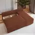 Masseno BRISO T Ecksofa L-Form mit Schlaffunktion & Bettkasten, Kordstoff, Braun (BRISO T TILIA 52)