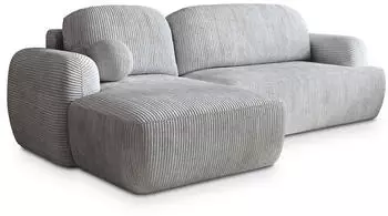 Masseno Modenza P L-S Ecksofa L-Form mit Schlaffunktion & Bettkasten, Hellgrau (MODENZA P L-S POSO 55)