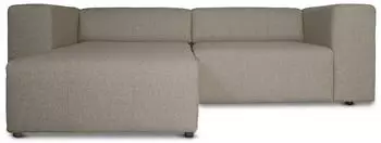 ebuy24 Heaven Ecksofa mit Chaiselong L-Form, Textil, grau/sandfarben (5715680002569)