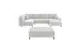 S-Style Möbel Wohnlandschaft Lars mit Hocker, Bouclé, weiß, U-Form, 310x81cm